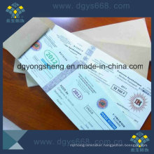 Embossing Foil Paper Coupon Ticket
